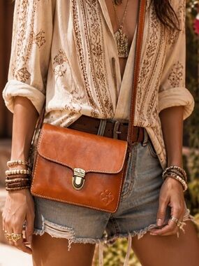 Patricia Nash genuine leather crossbody bag with adjustable strap